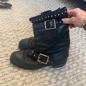 Jimmy Choo Rockstud Moto Boot Size 37.5